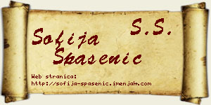 Sofija Spasenić vizit kartica